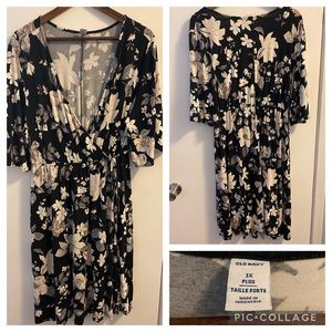 Old Navy Fit & Flare Jersey Tie-belt Floral Dress